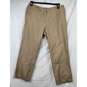 Talbots Heritage Chino Pants Womens 14W Petite Khaki Straight Leg Preppy